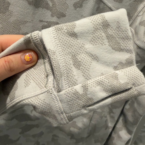 Lululemon Its Rulu Run Long Sleeve Shirt Heritage Camo Jacquard Vapor Gull Grey - Picture 7 of 8